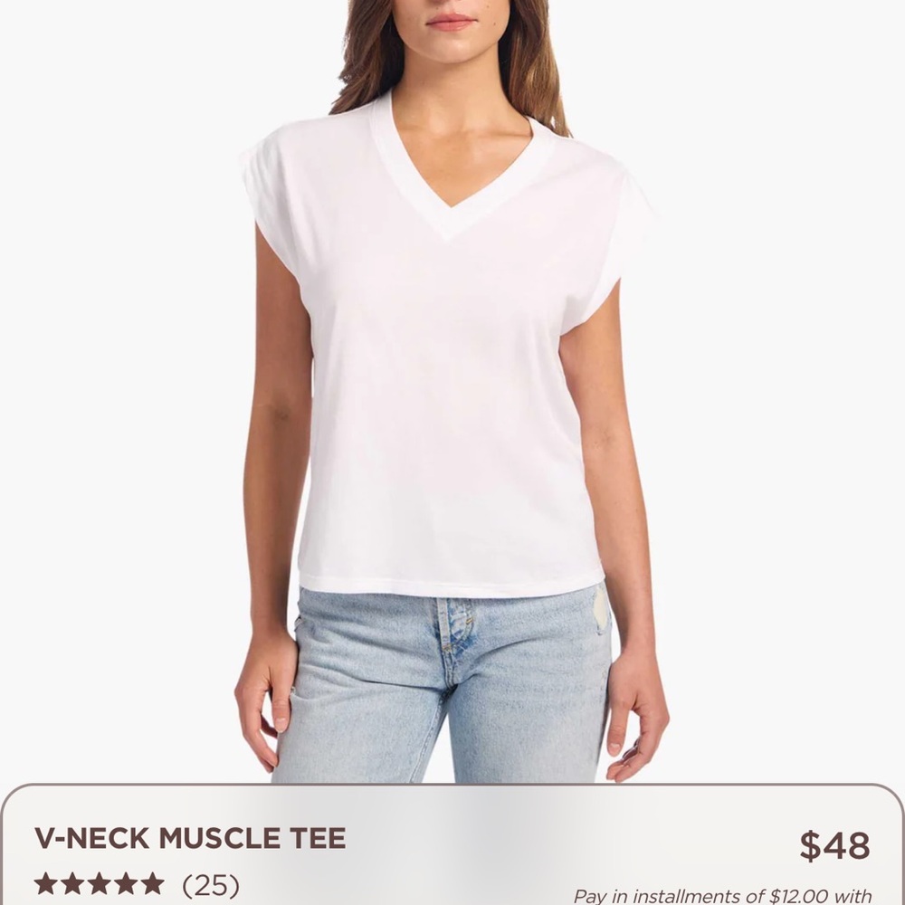 Nuuds White V-Neck Muscle Tee